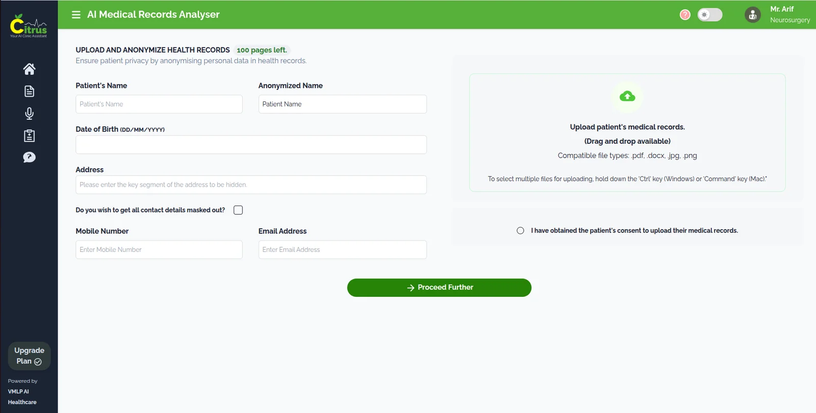 Anonymization of Patient's Medical Records